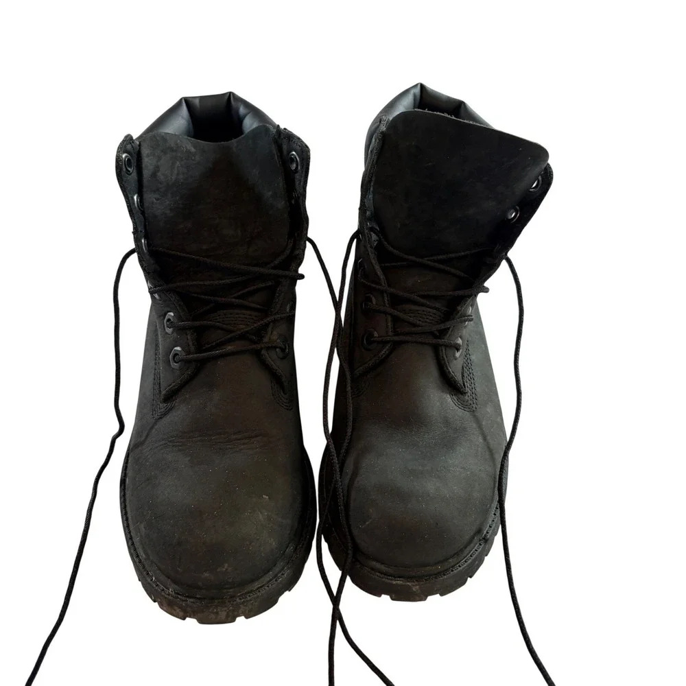 Timberland 6 Inch Waterproof Boots Junior Size 5M Black Insulated Leather Lug